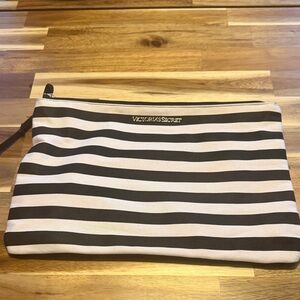 Victoria's Secret Black and White Striped Pouch